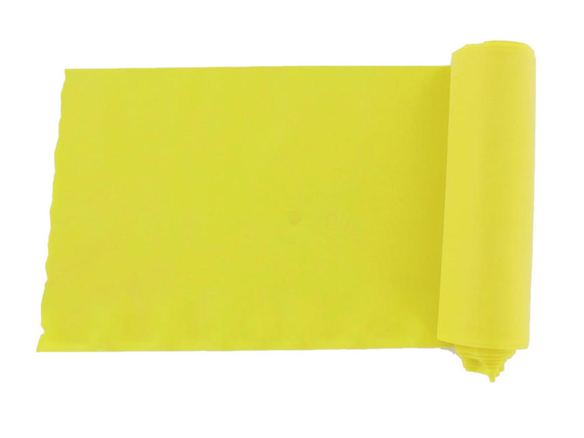 BANDA DE EXERCIȚI FĂRĂ LATEX 5,5 m x 14 cm x 0,20 mm - galben