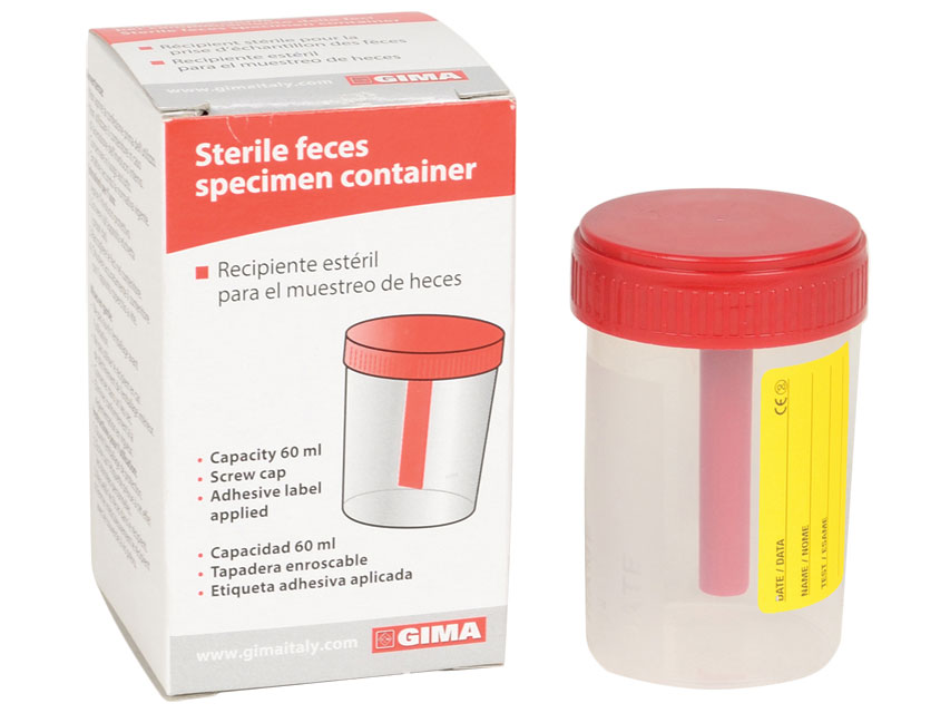 RECIPIENT FECES 60 ml în cutie unică - steril