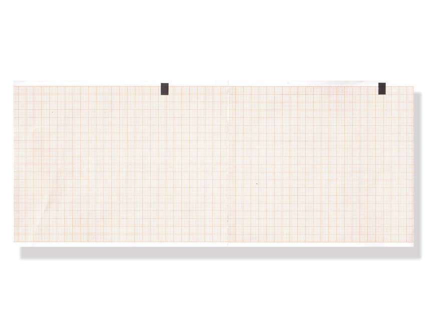Pachet hârtie termică ECG 108x140mm x200s - grilă portocalie