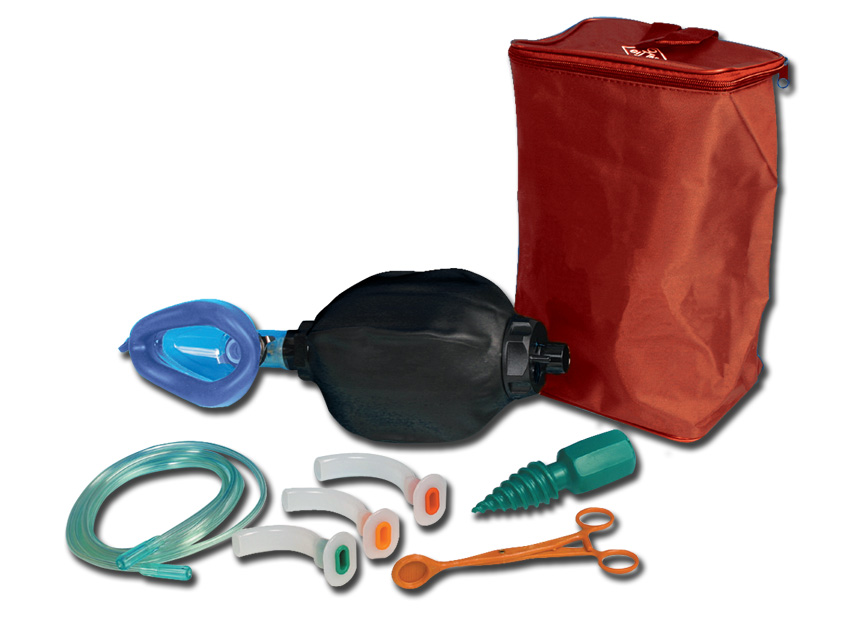 Resuscitator borseta - CAMERA DUBLA cu accesorii - pentru adulți